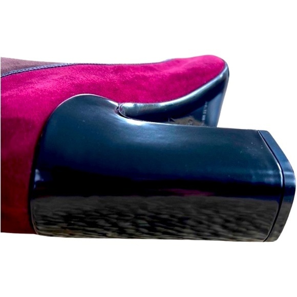 Fabrizio Viti *NIB* Farrah Suede Knee High Boots Brown & Bordeaux Sz 37 (6.5) - Picture 13 of 16